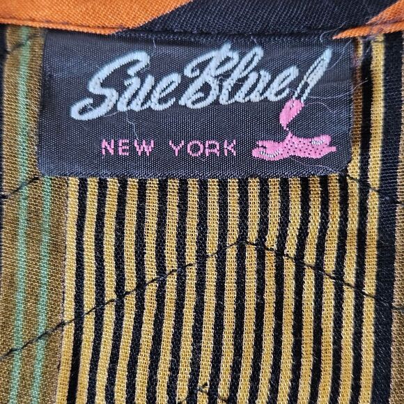 Sue Blue NY Boho Reversible Colorful Shirred Chenille Snap Front V-Neck Jacket - Picture 7 of 13